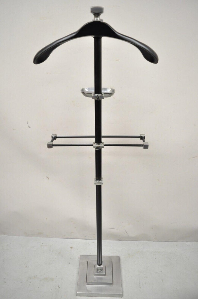 Modern Steel Metal Art Deco Style Industrial Clothing Suit Valet Stand For Sale at 1stDibs