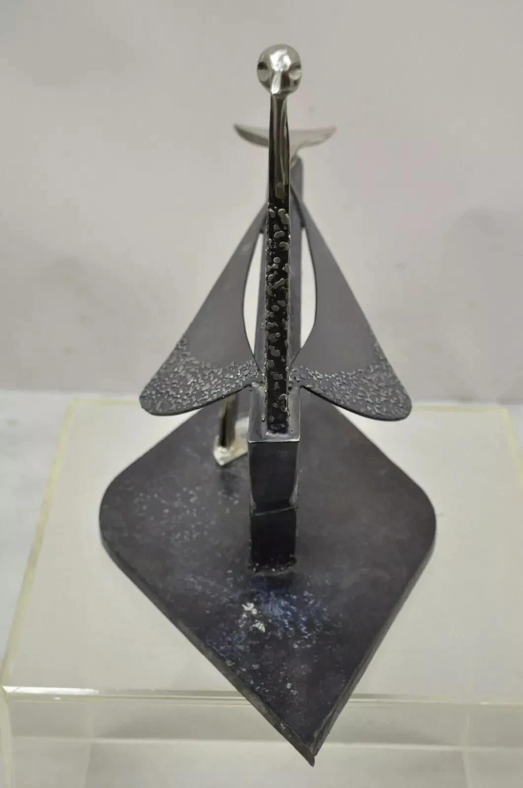 Modern Steel Metal Brutalist Large 28 inch Bird Sculpture Artist Metalwork For Sale 4