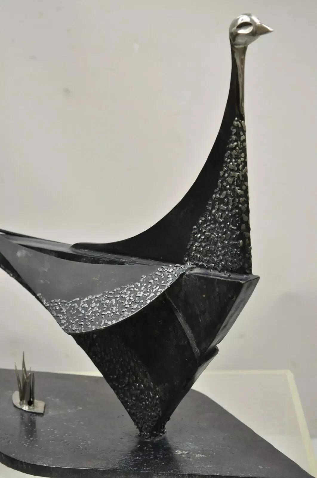 Unknown Modern Steel Metal Brutalist Large 28 inch Bird Sculpture Artist Metalwork For Sale