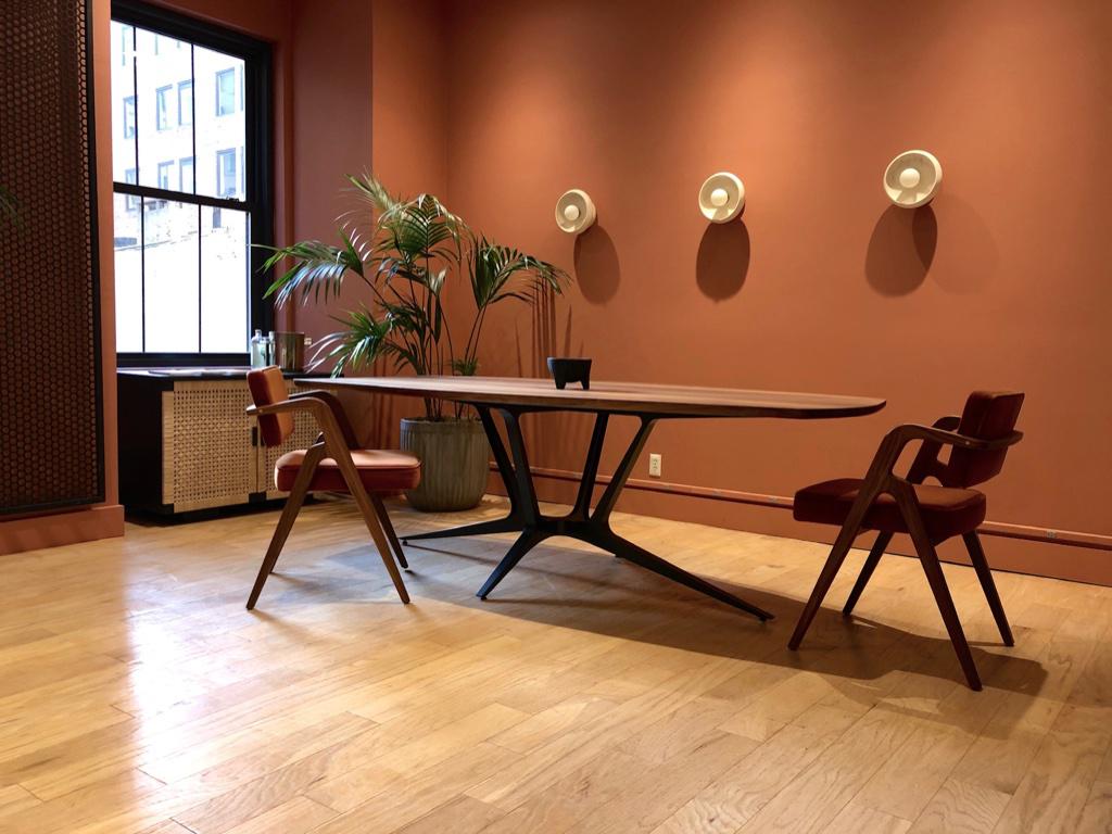 Modern Steel / Brass and Walnut 'Ero' Dining Table by Luteca (Hartholz)