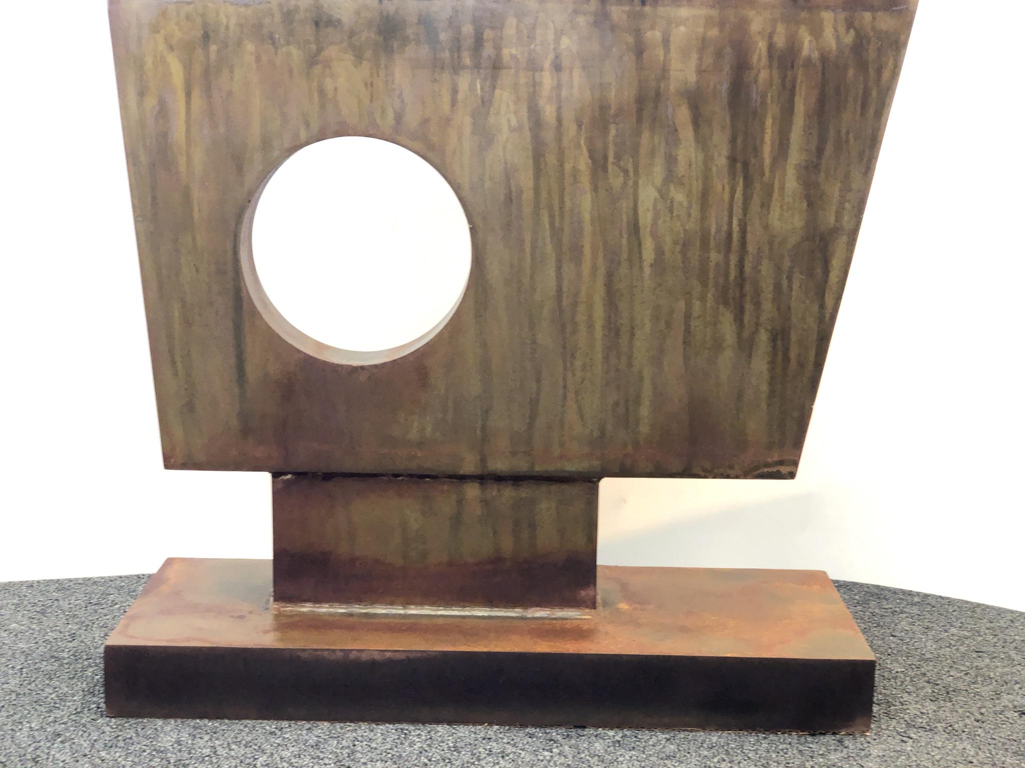 Modern Steel Sculpture in the Style of Barbara Hepworth at 1stDibs