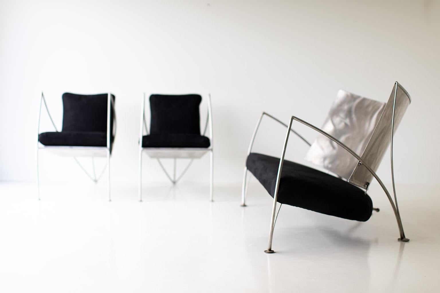 Modern Steel Studio Lounge Chairs by Stephen K Stuart For Sale 3