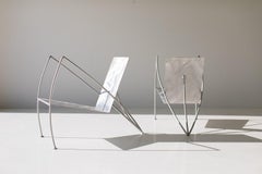 Modern Steel Studio Lounge Chairs by Stephen K Stuart