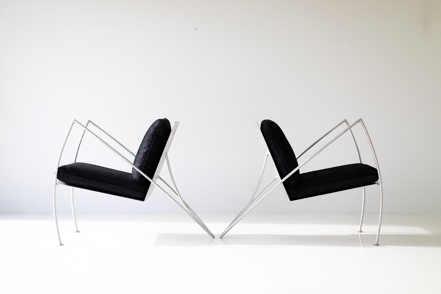 Modern Steel Studio Lounge Chairs by Stephen K Stuart For Sale 1