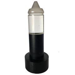 Postmodern Steel Cafe Table Lamp With Cone Shaped Glass Shade Pair, 10 Available