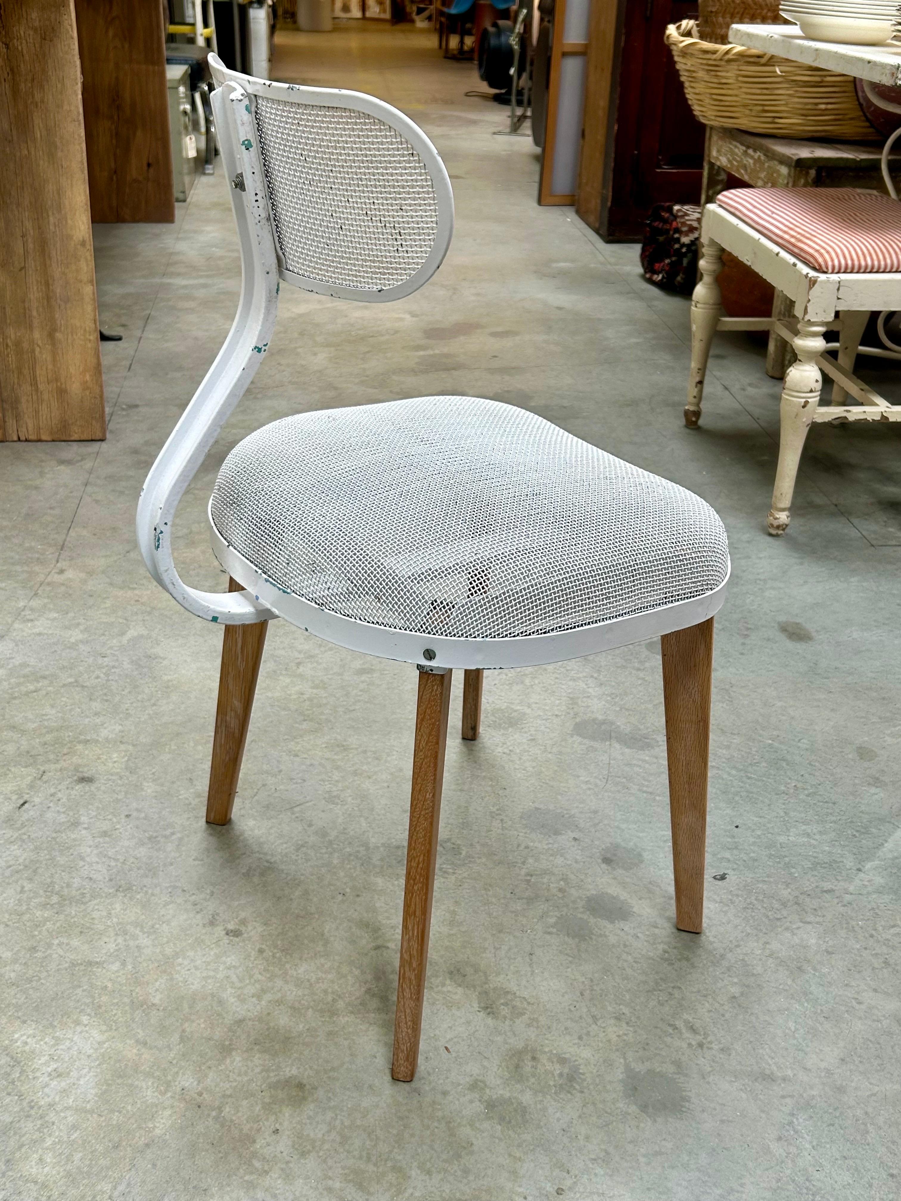 Modern Steel + Wood Occasional Chair For Sale 5