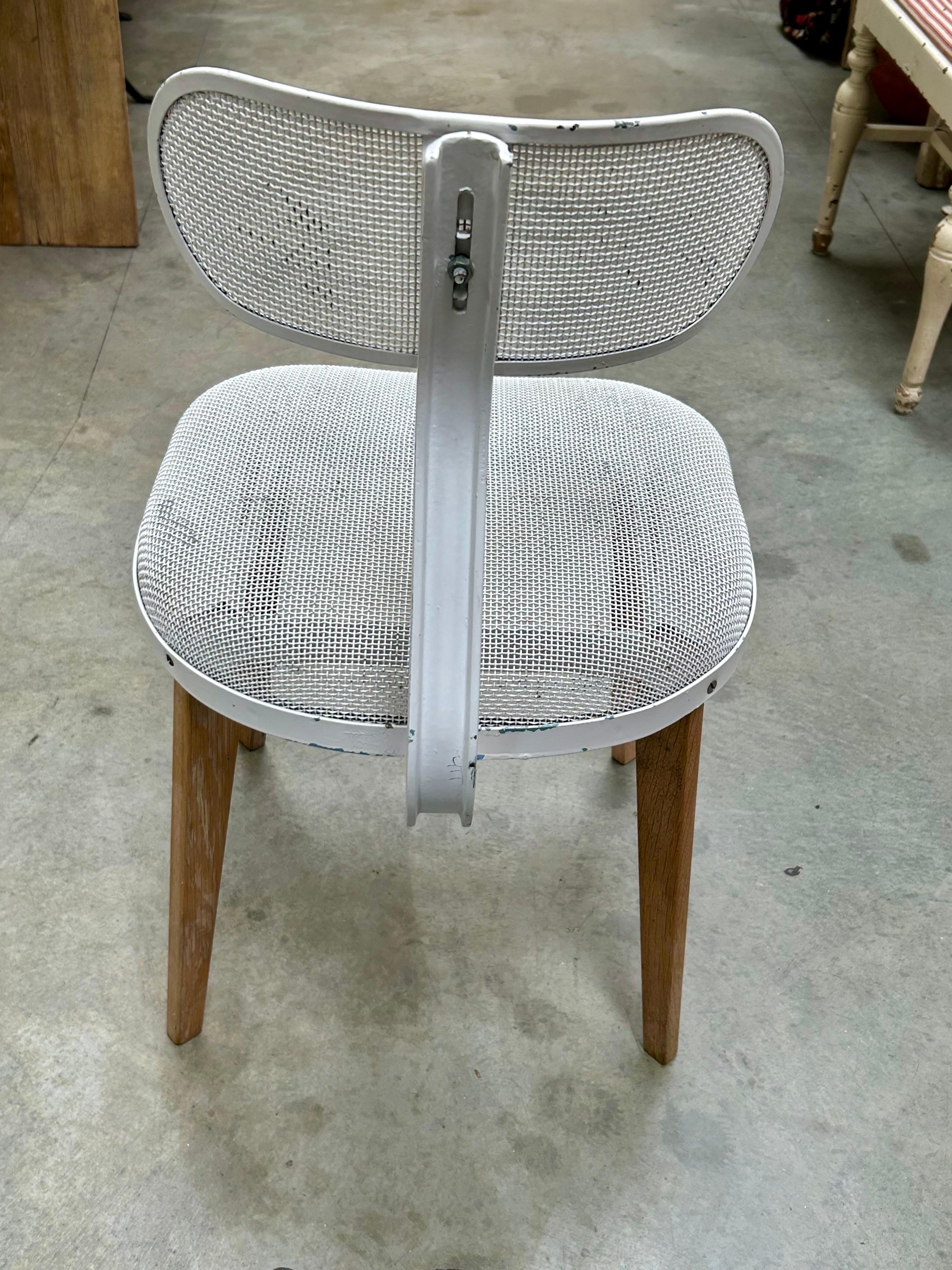 Modern Steel + Wood Occasional Chair For Sale 8