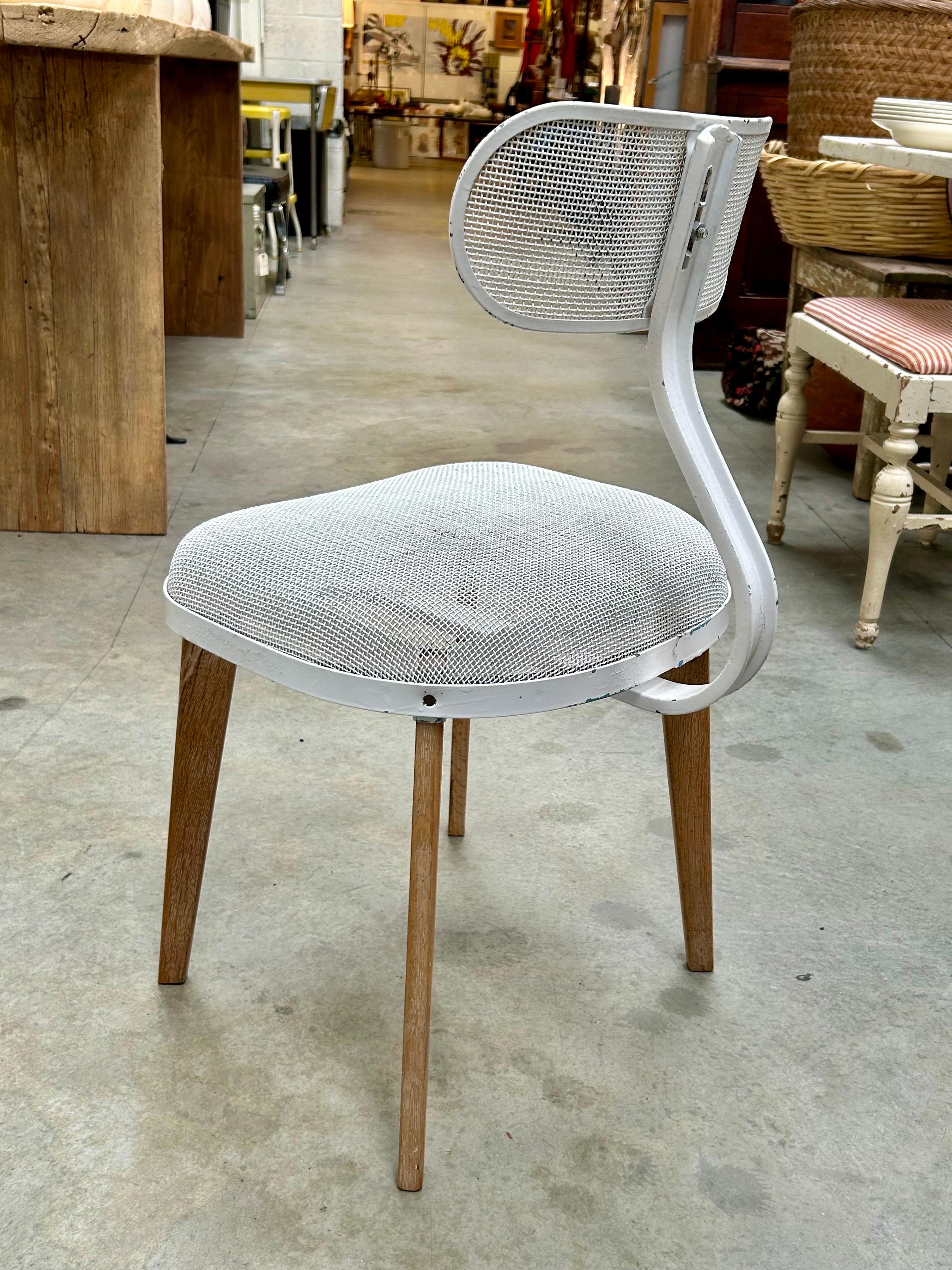 Modern Steel + Wood Occasional Chair For Sale 9