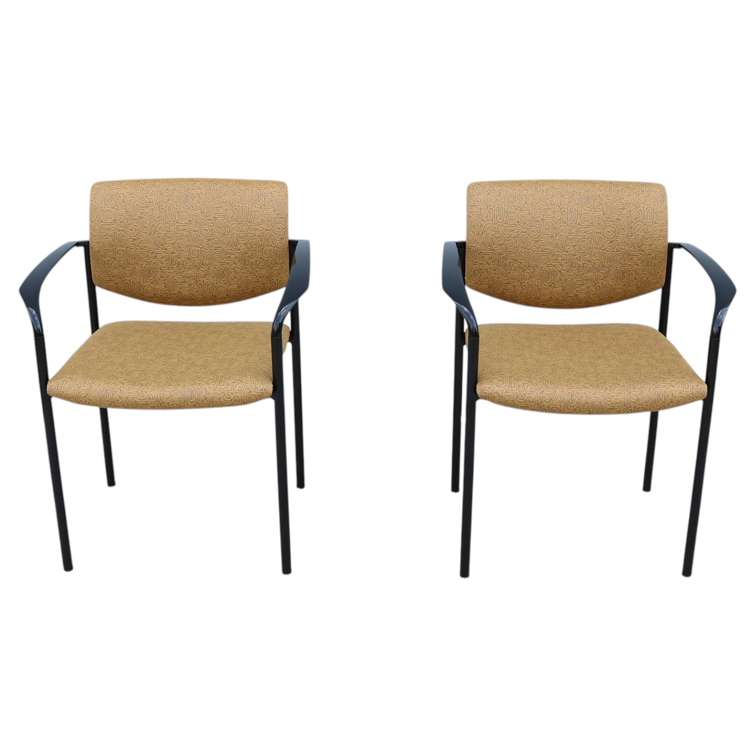 Modern Steelcase New Player Multipurpose Stackable Guest or Side Chairs - a Pair For Sale