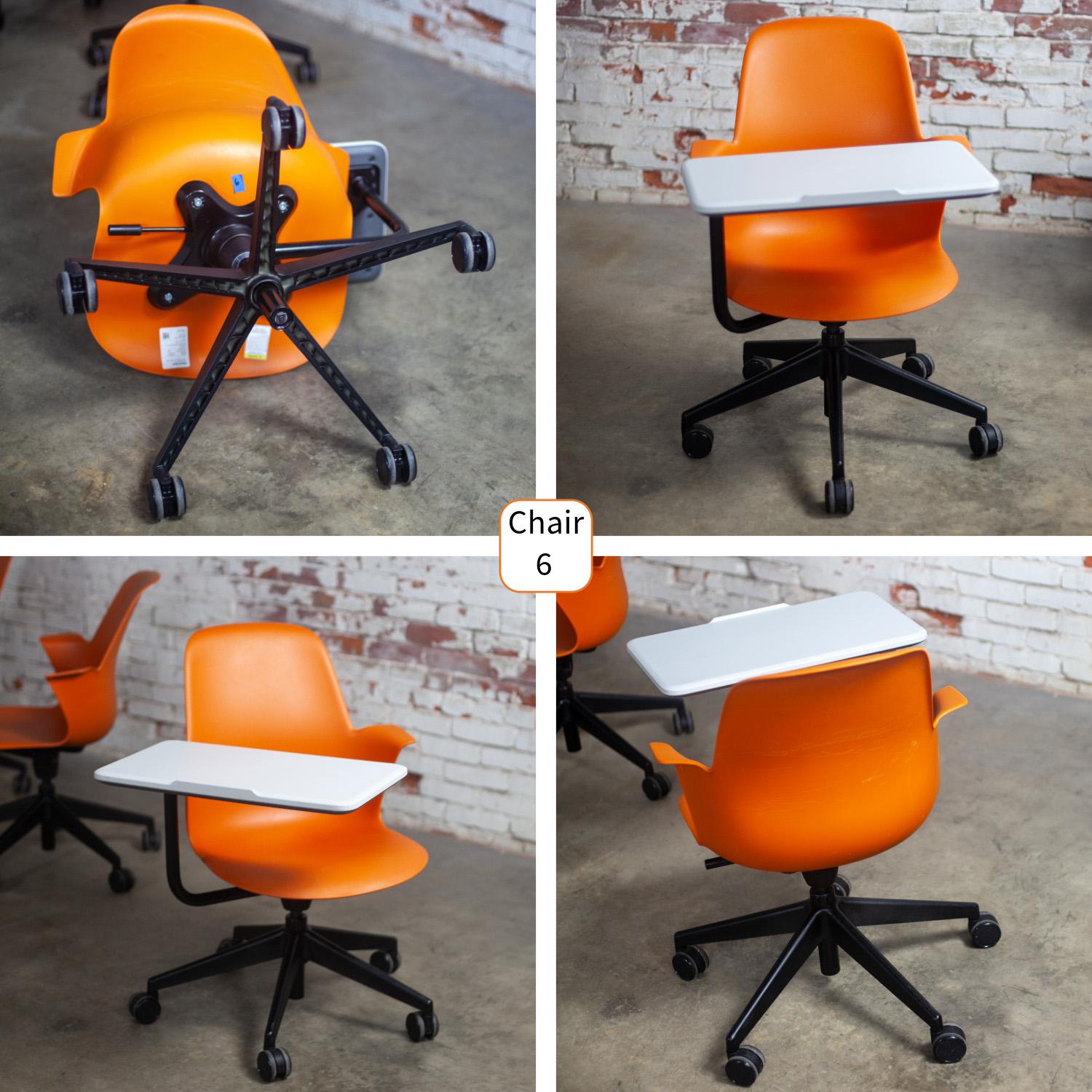 Silla de trabajo moderna Steelcase Orange Node con superficie de trabajo y base de 5 patas en venta 5
