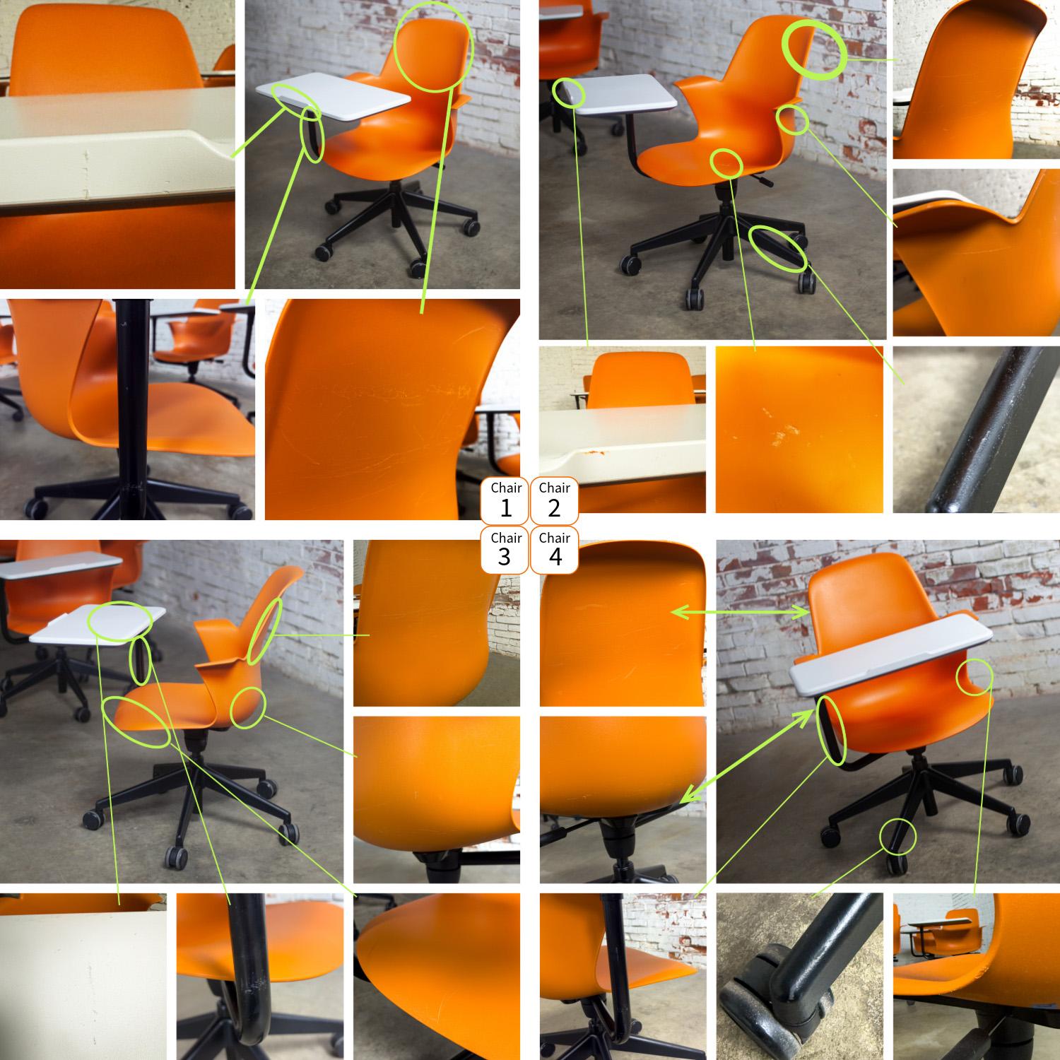 Silla de trabajo moderna Steelcase Orange Node con superficie de trabajo y base de 5 patas en venta 7