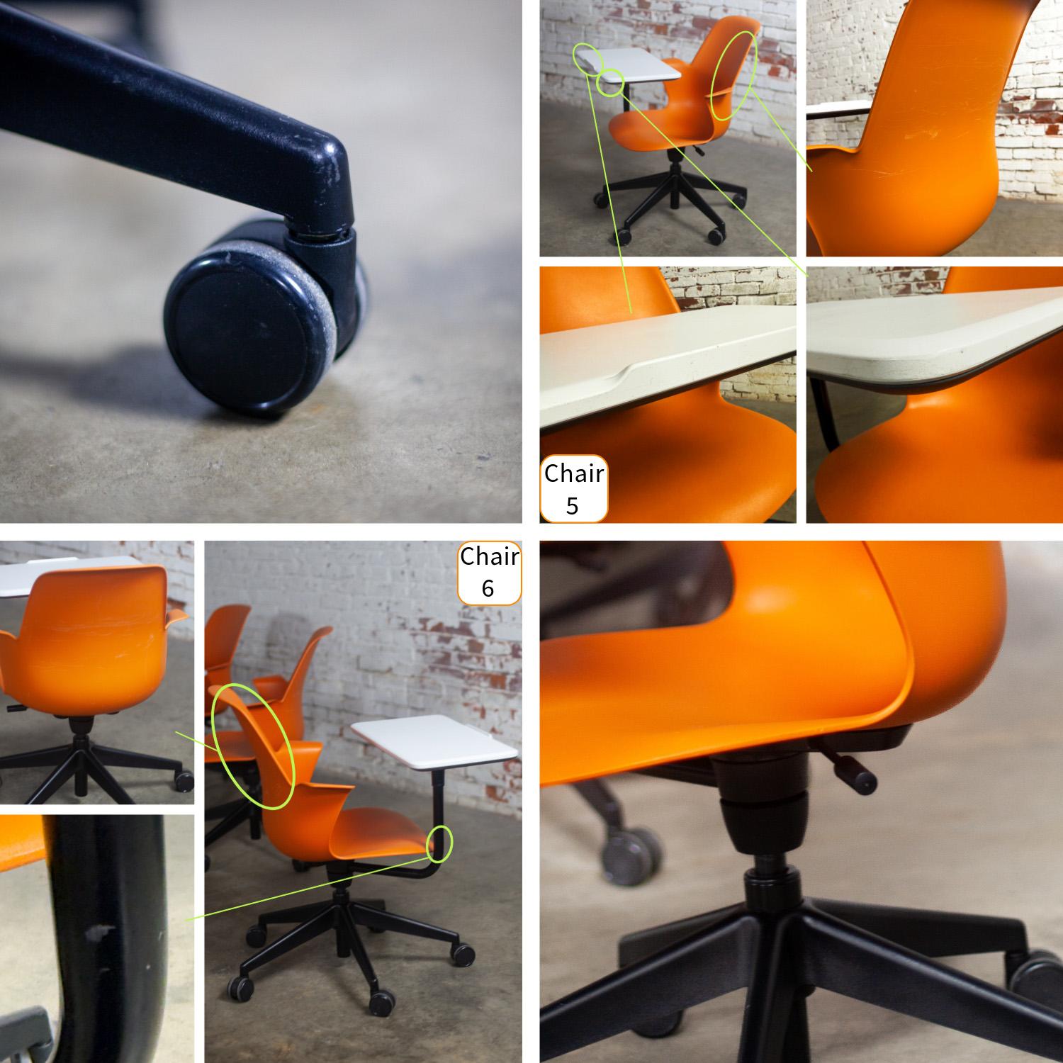 Silla de trabajo moderna Steelcase Orange Node con superficie de trabajo y base de 5 patas en venta 8