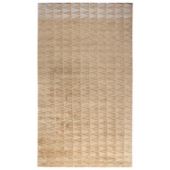 Tapis en laine beige doré de style Art Déco moderne Steppe de Doris Leslie Blau