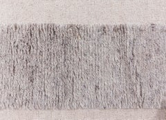 Tappeto moderno con motivo rettangolare a gradini in grigio e avorio: "Labyrinthe"