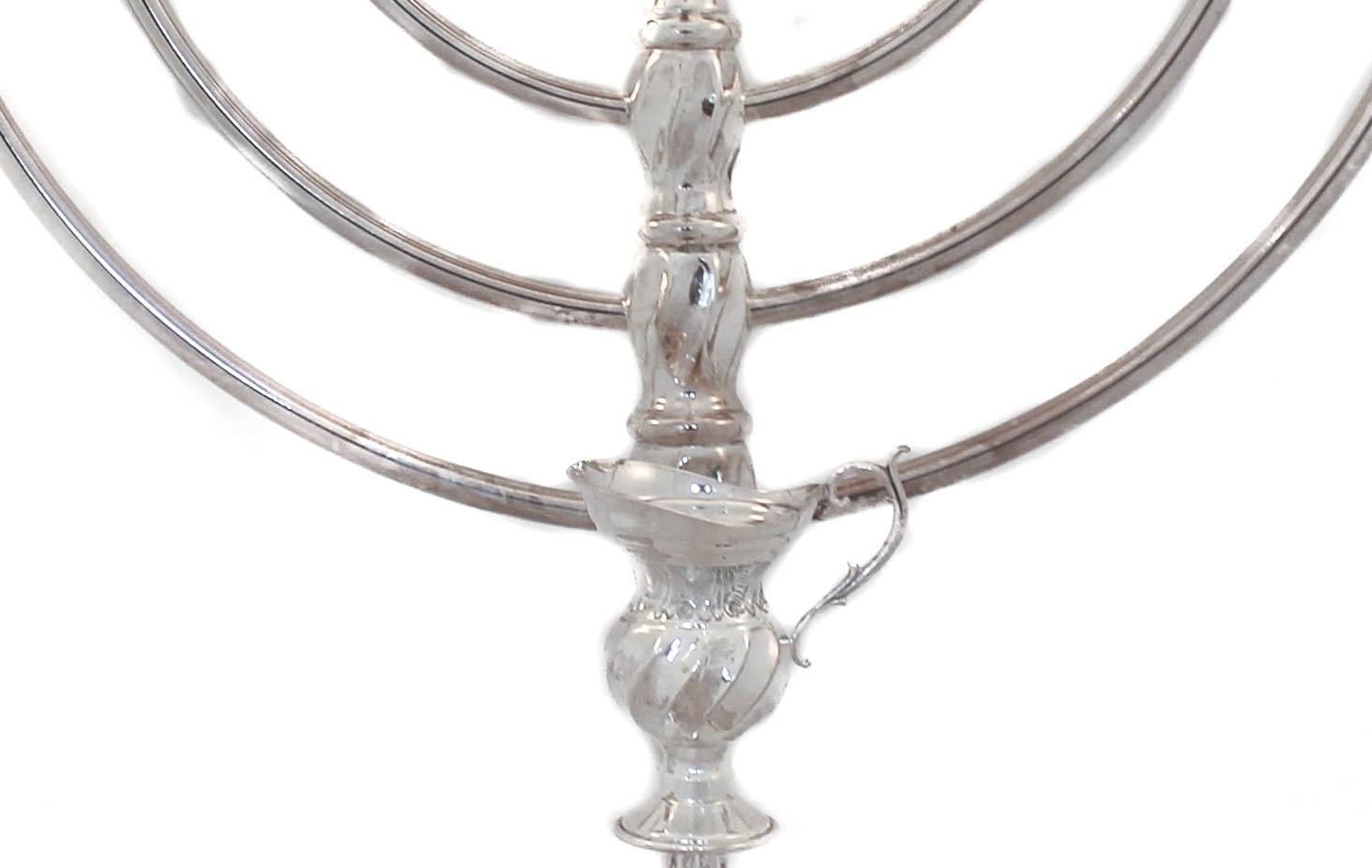 Modern Sterling Menorah In New Condition In Brooklyn, NY
