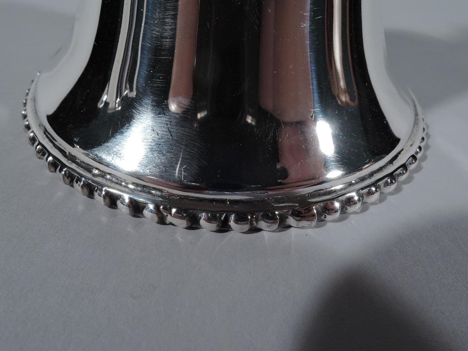 20th Century Modern Sterling Silver Bell with Bold Beading