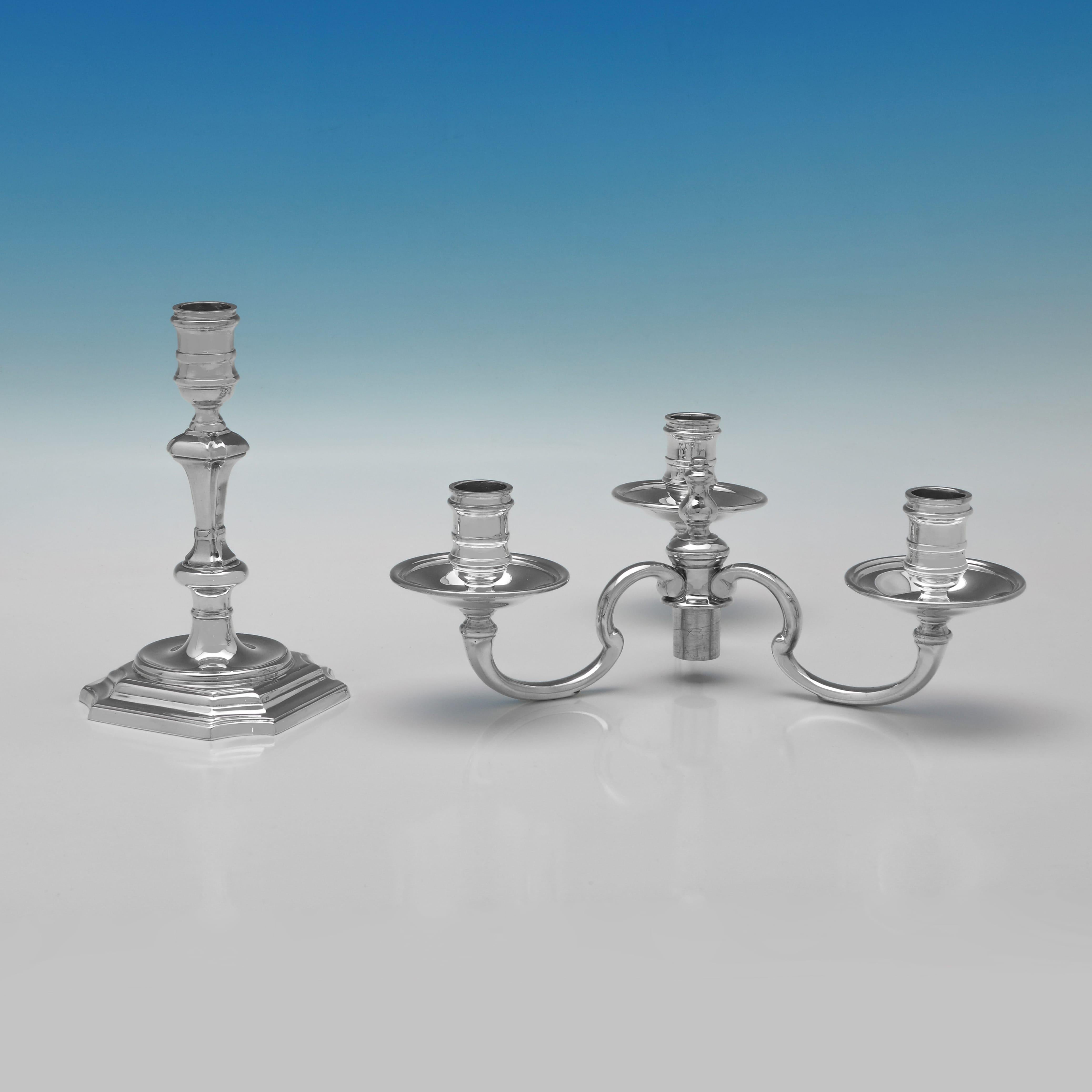 Inglese Candelabro moderno in argento Sterling di J. B. Chatterley, Birmingham 1973 56,1 toz in vendita