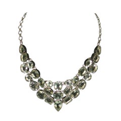 Modern Sterling Silver Necklace, Multi-Set with Green Beryl, Dated 2011