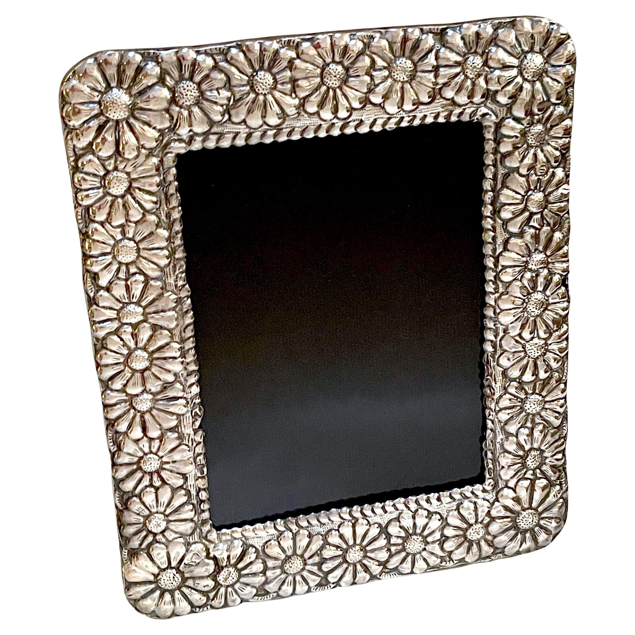 Modern Sterling Taxco School Picture Frame For Sale