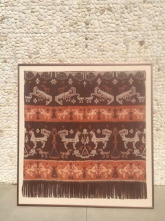 Steve Chase - Art mural moderne encadré en Ikat tissé indonésien de la succession de Palm Springs