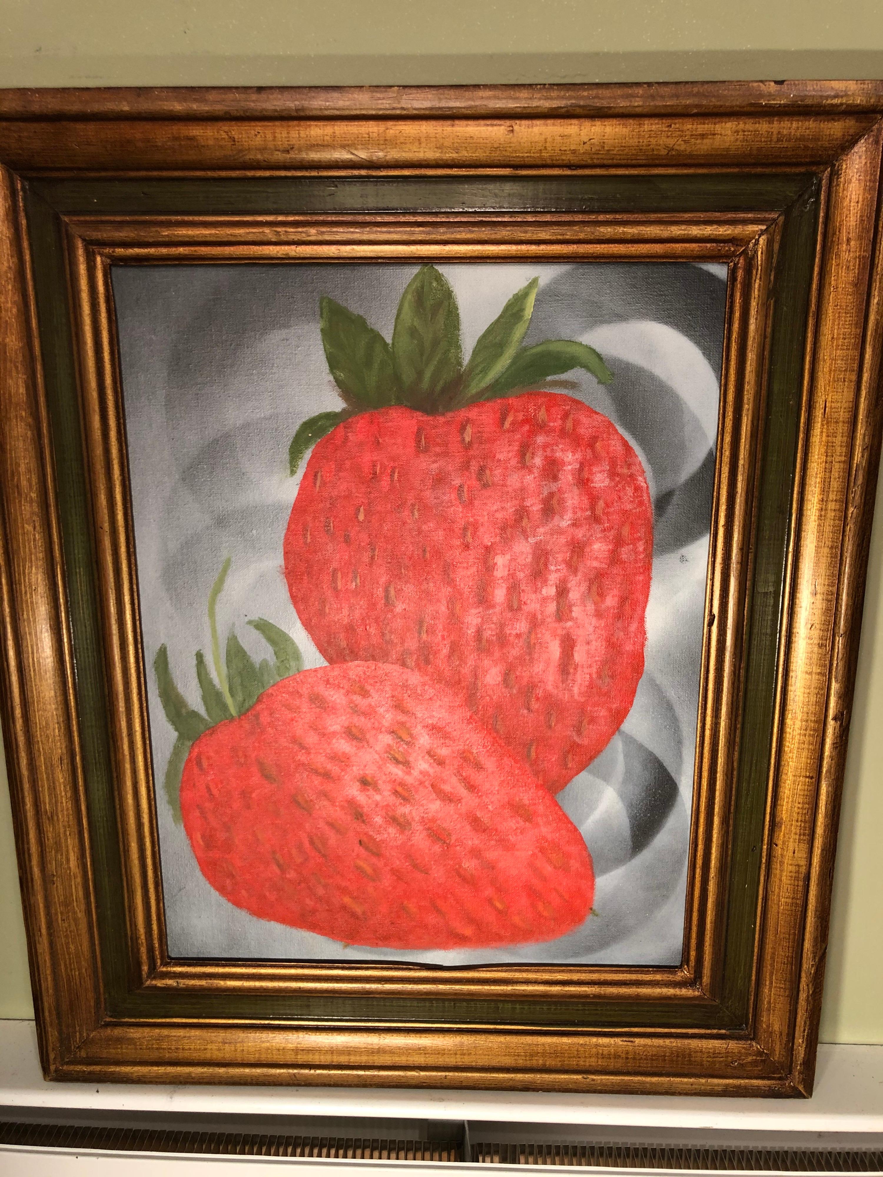 Modern Still Life of Strawberries In Good Condition For Sale In Redding, CT