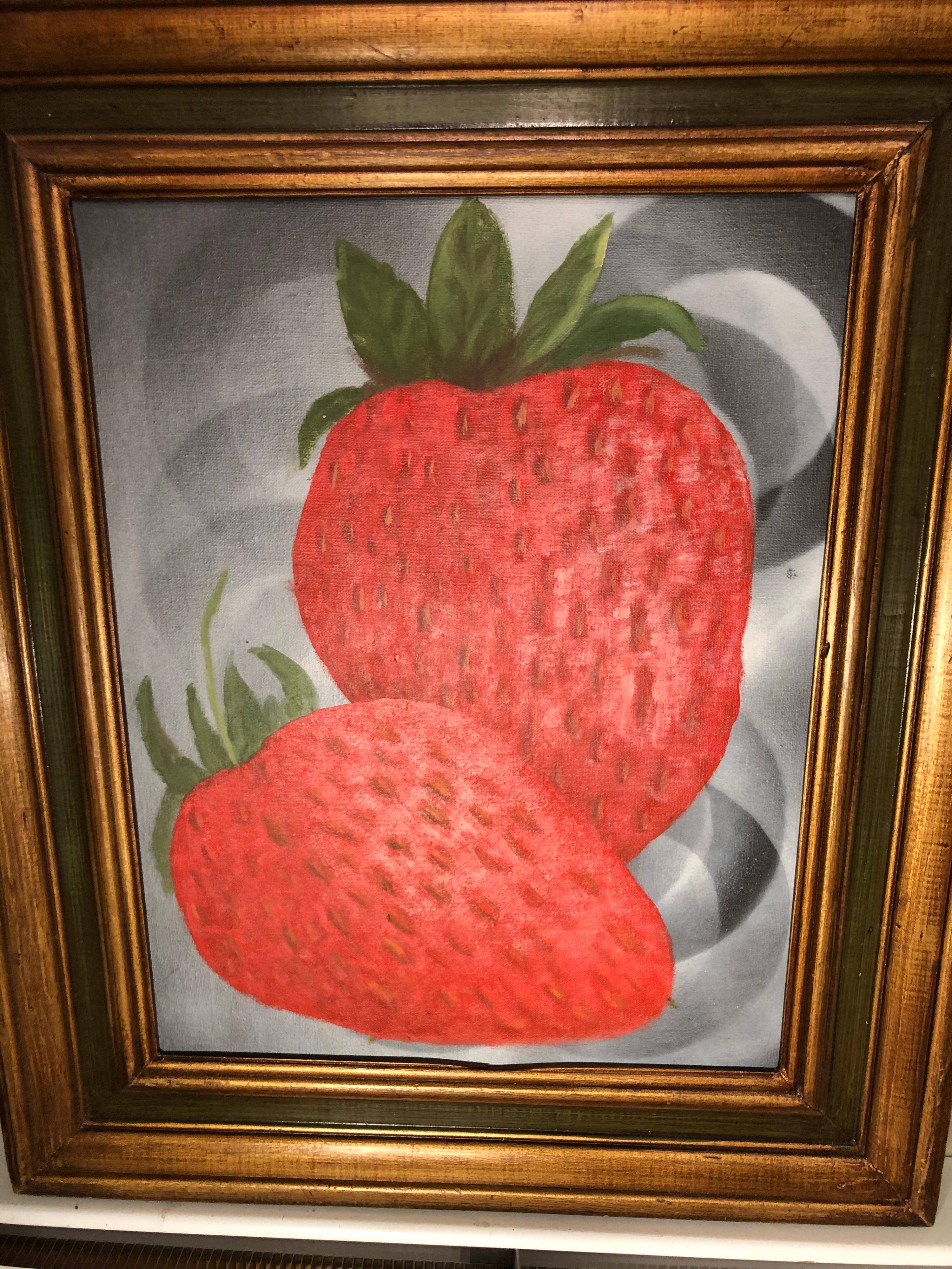 20th Century Modern Still Life of Strawberries For Sale