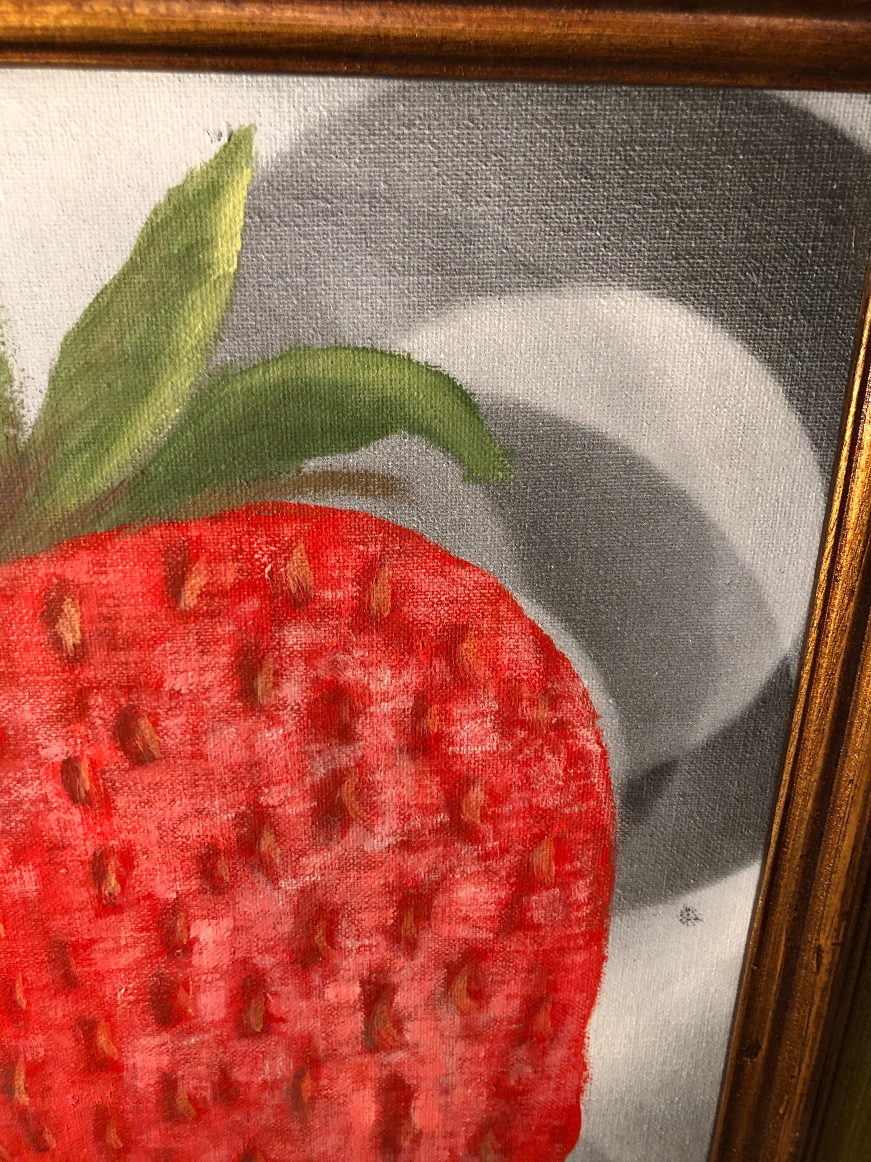 Modernes Stillleben mit Erdbeerbeeren im Angebot 4