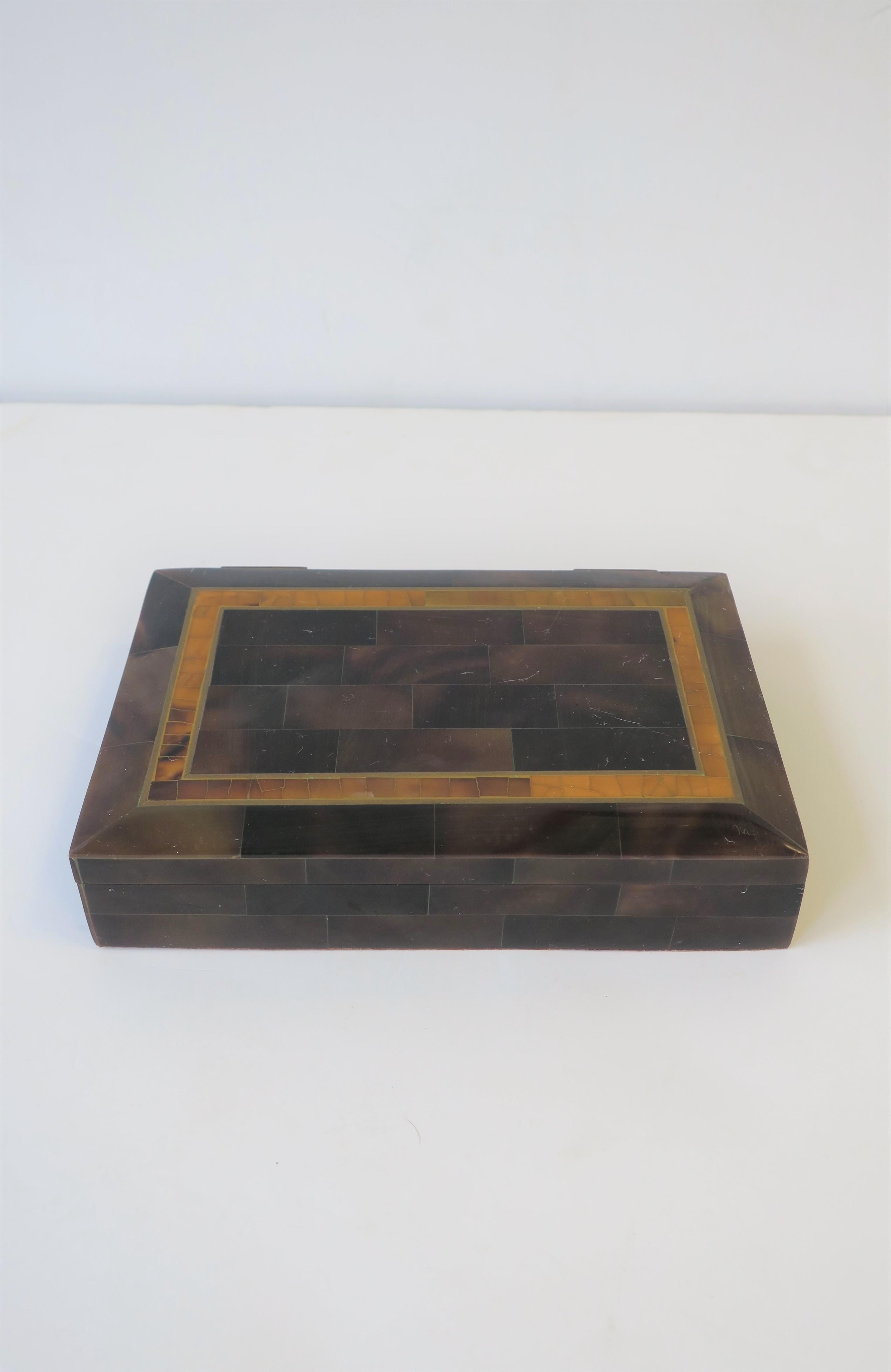 Polished Marble and Brass Jewelry Box