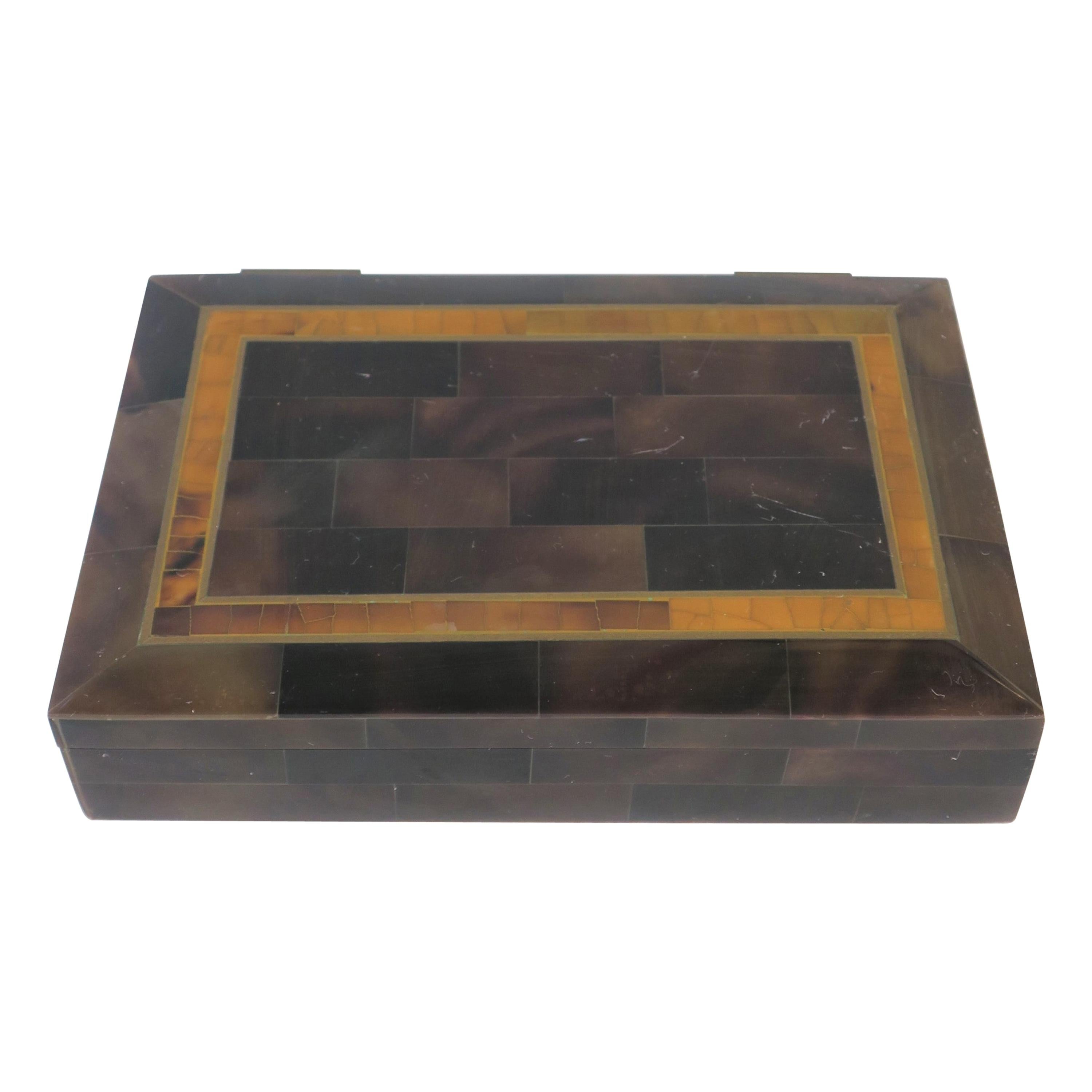Modern Marble and Brass Jewelry Box