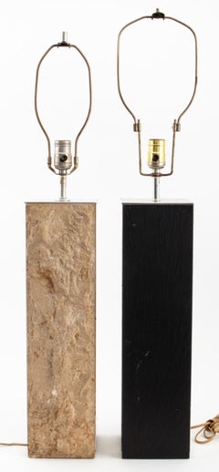Modern Stone & Slate Table Lamps, Pair