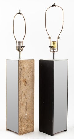 Modern Stone & Slate Table Lamps, Pair