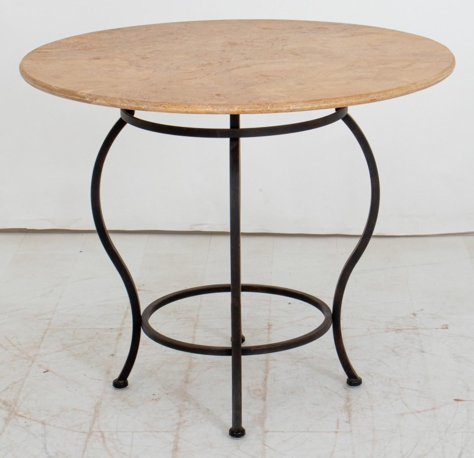 Metal Modern Stone Top Center Table For Sale