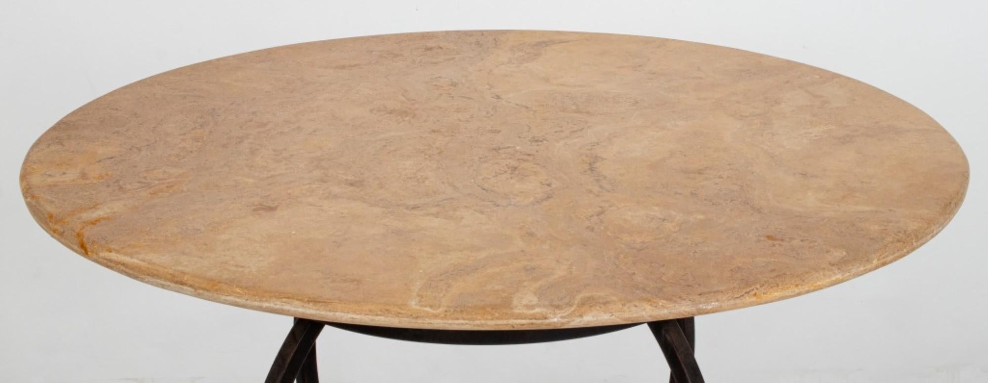 Modern Stone Top Center Table For Sale 2