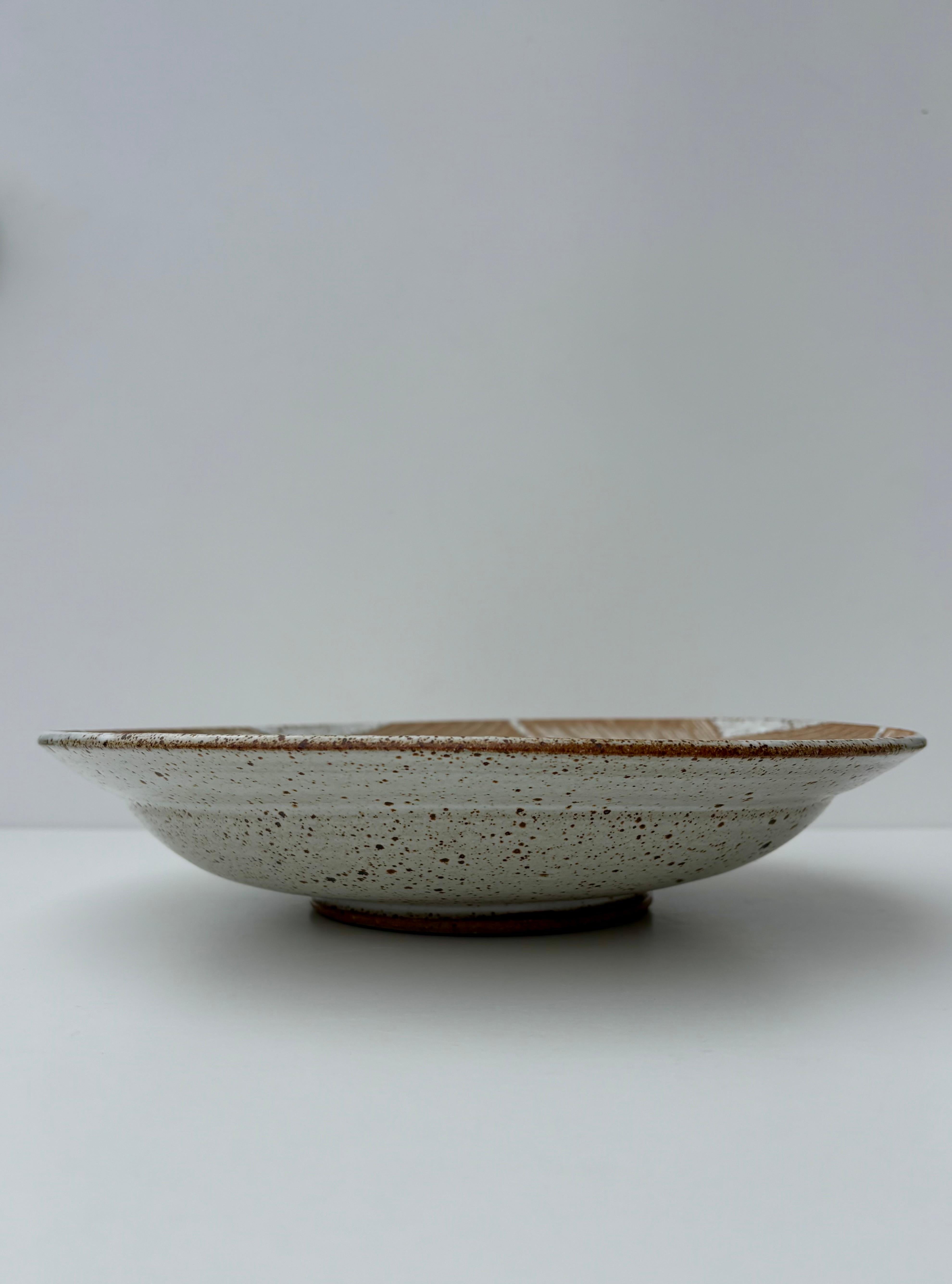 20th Century Modern Stoneware Kähler Plate, 1980s For Sale