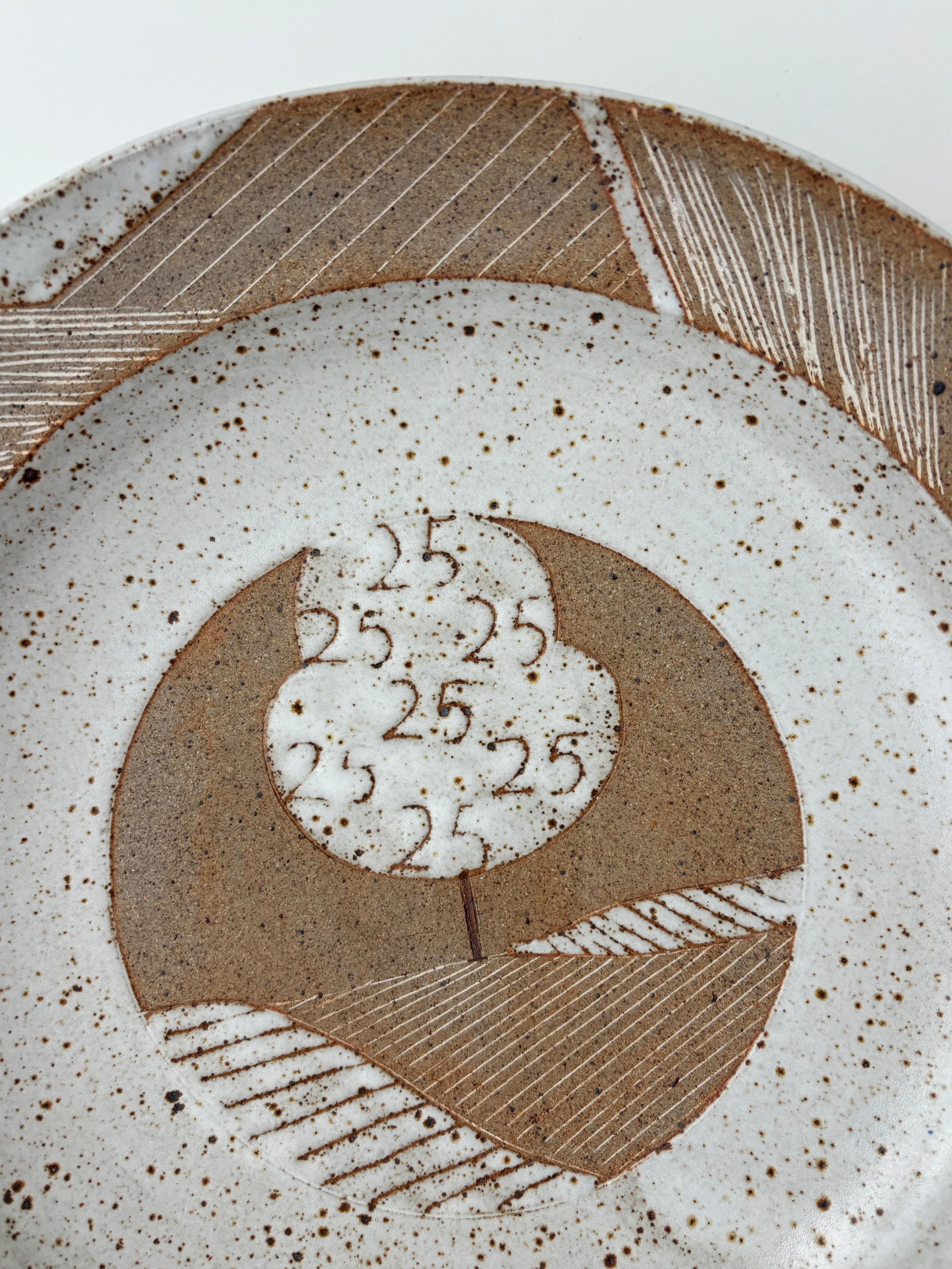 Ceramic Modern Stoneware Kähler Plate, 1980s For Sale