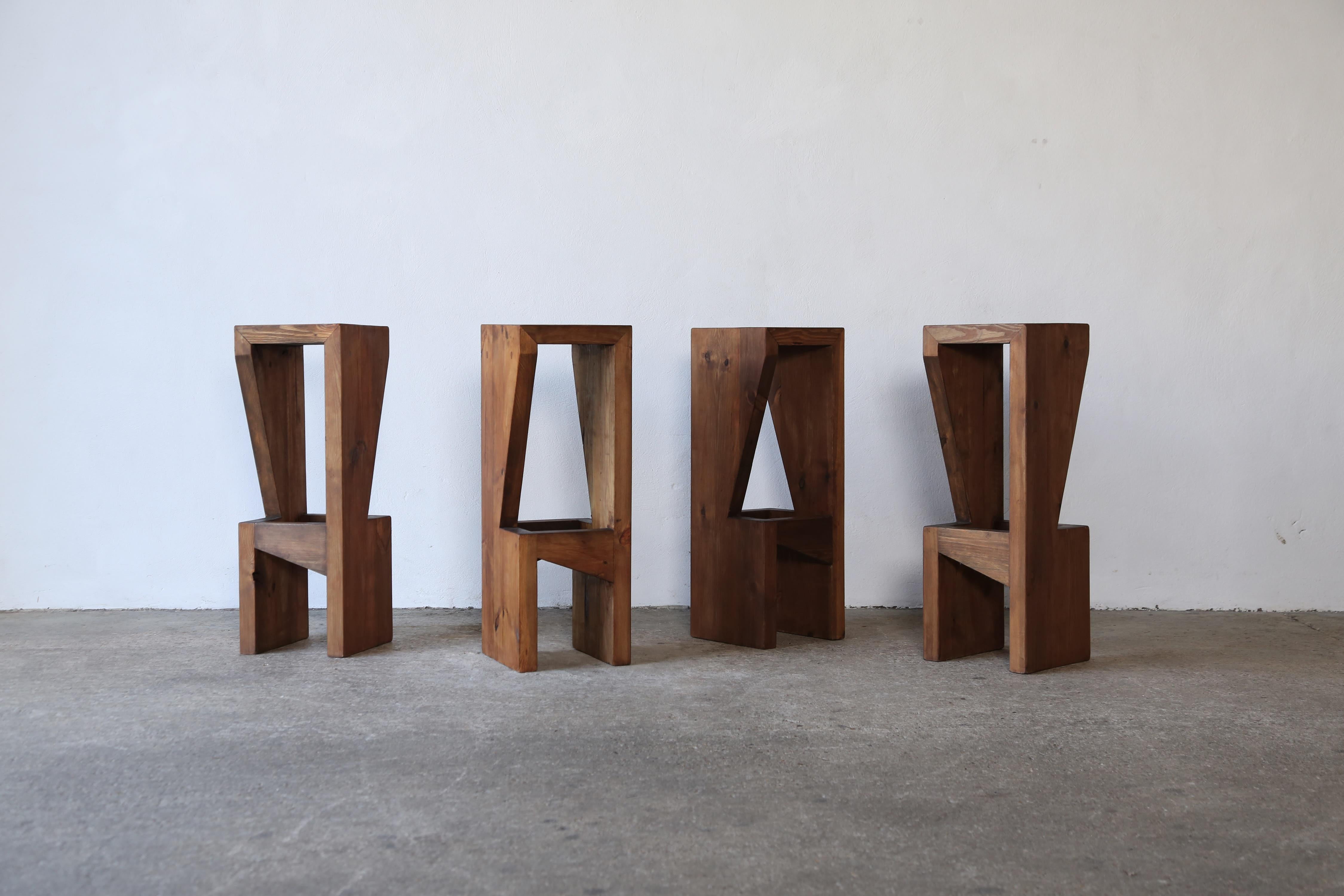 Modern stools in pine.   Priced individually / per stool.   Fast shipping worldwide.

