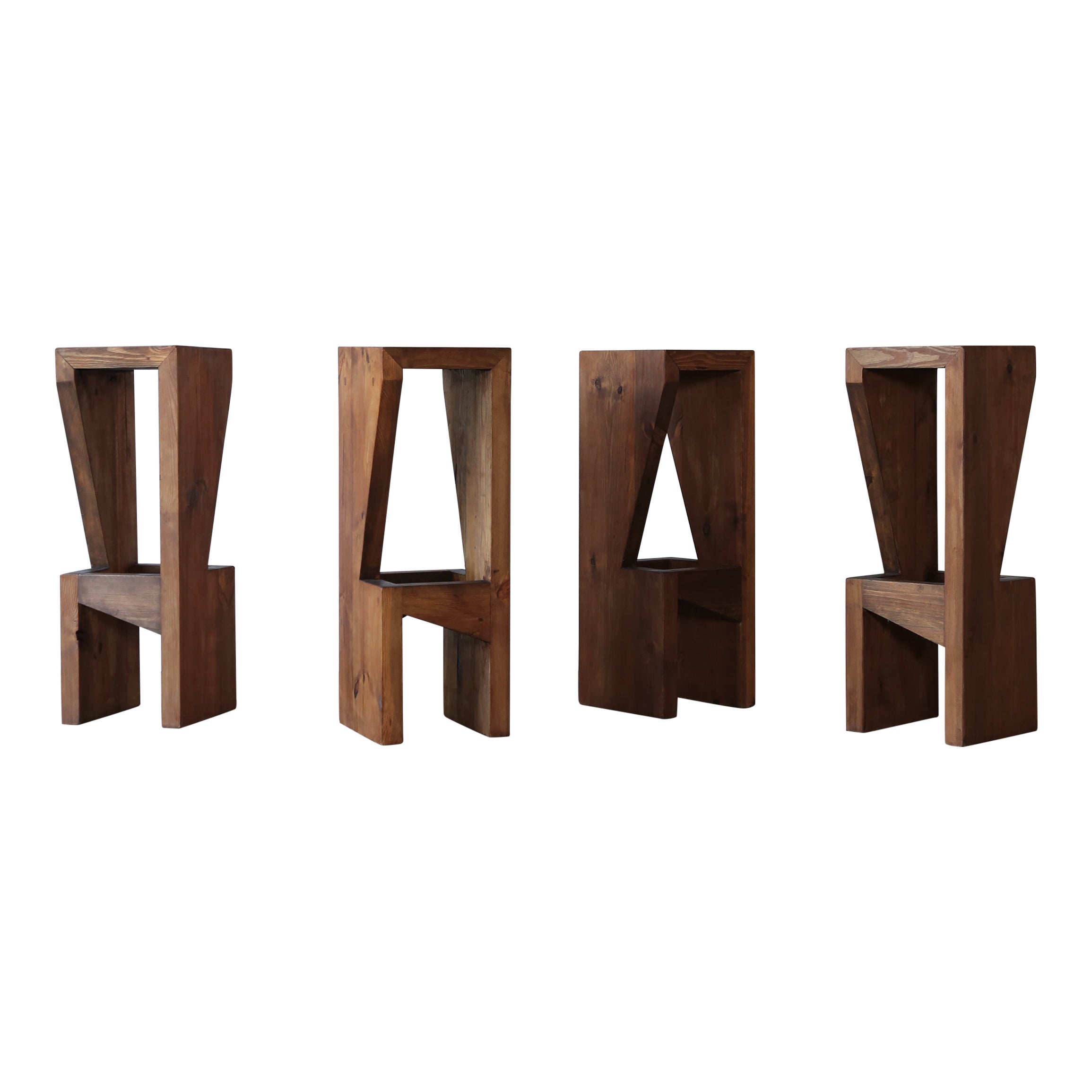 Modern Stools in Pine For Sale