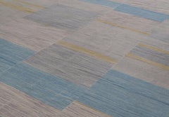 Modern Stripe Colorblock Flatweave Rug