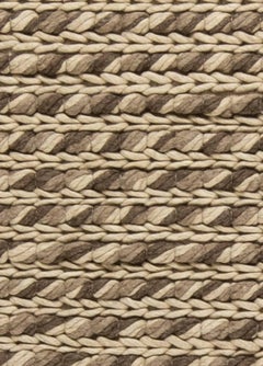 Modern Striped Beige Sylvan Handmade Wool Rug by Doris Leslie Blau