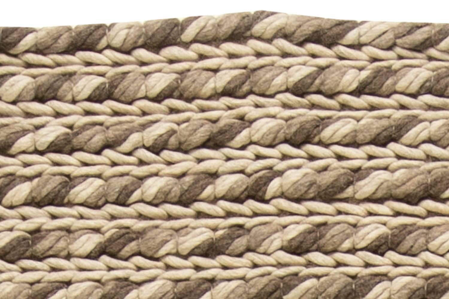 Noué à la main Modern Striped Beige Sylvan Handmade Wool Rug by Doris Leslie Blau en vente