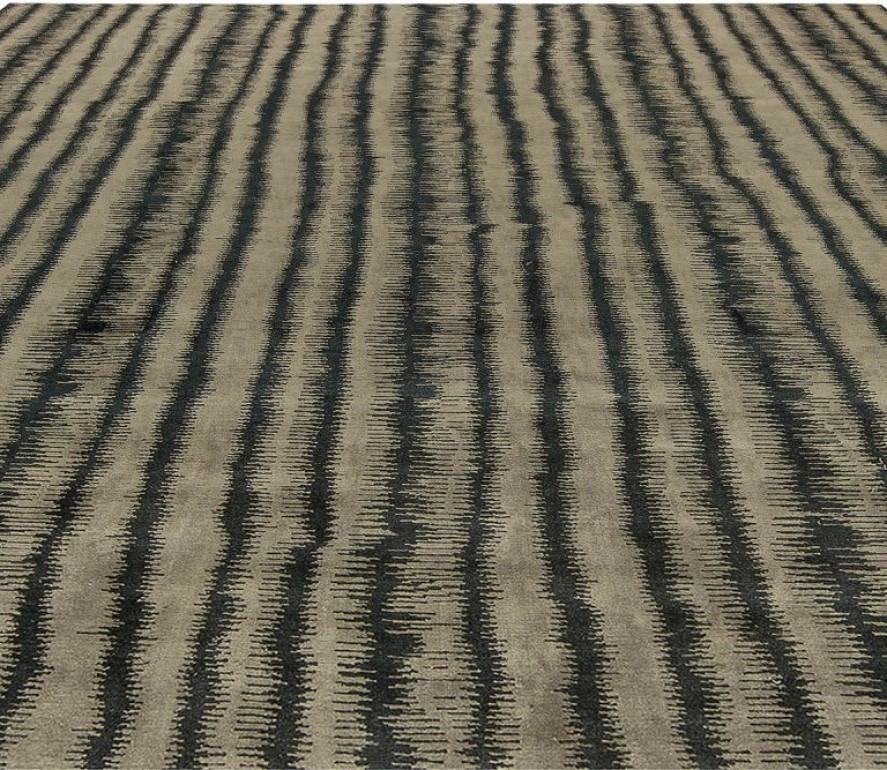 Modern striped 'Car Wash' handmade silk rug by Doris Leslie Blau.
Size: 12'0