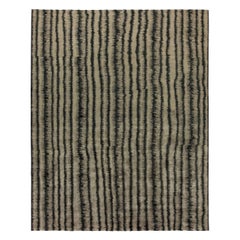 Modern Striped 'Car Wash' Handmade Silk Rug by Doris Leslie Blau