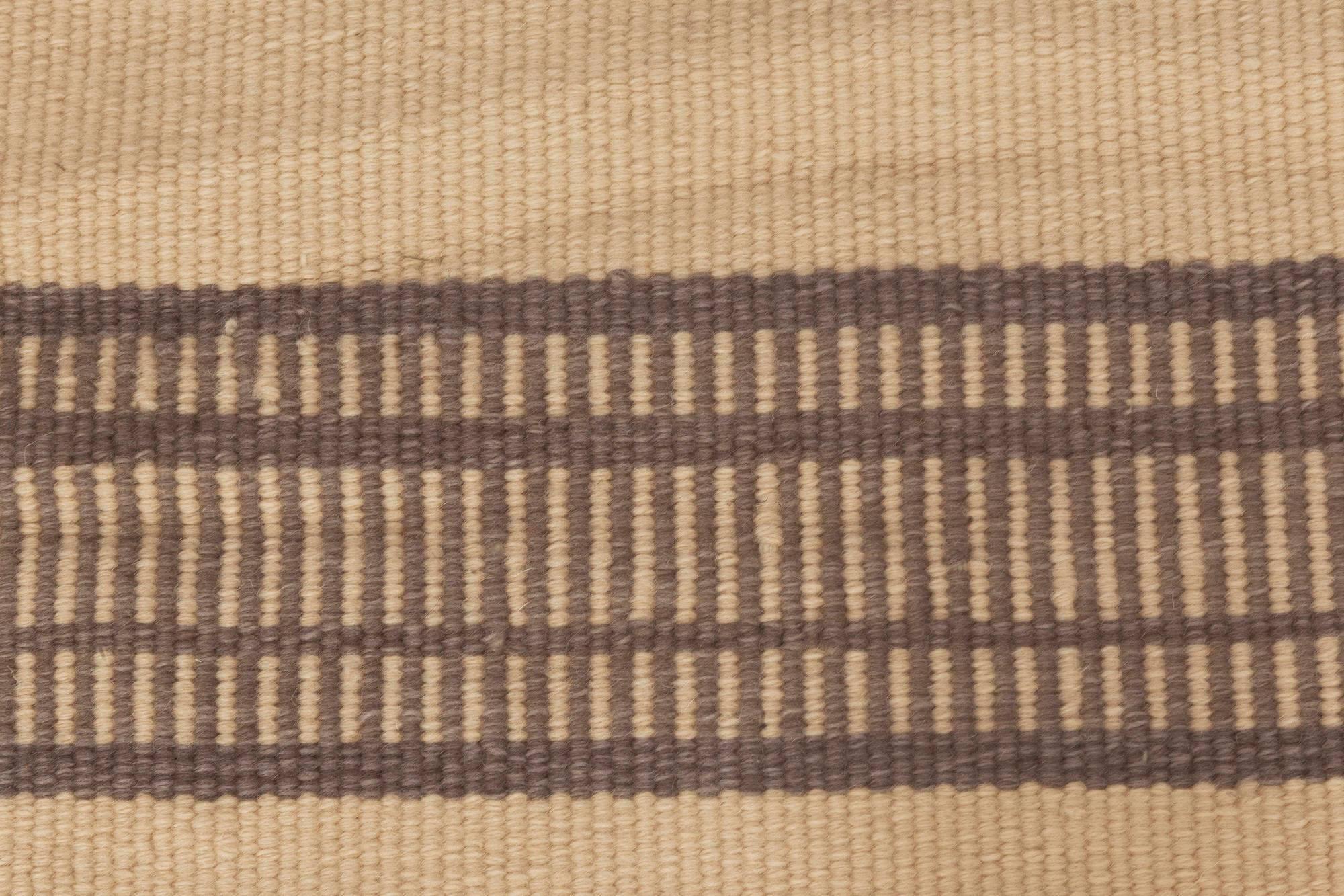 Contemporary Modern Striped Flat-Weave Wool Rug by Doris Leslie Blau For Sale