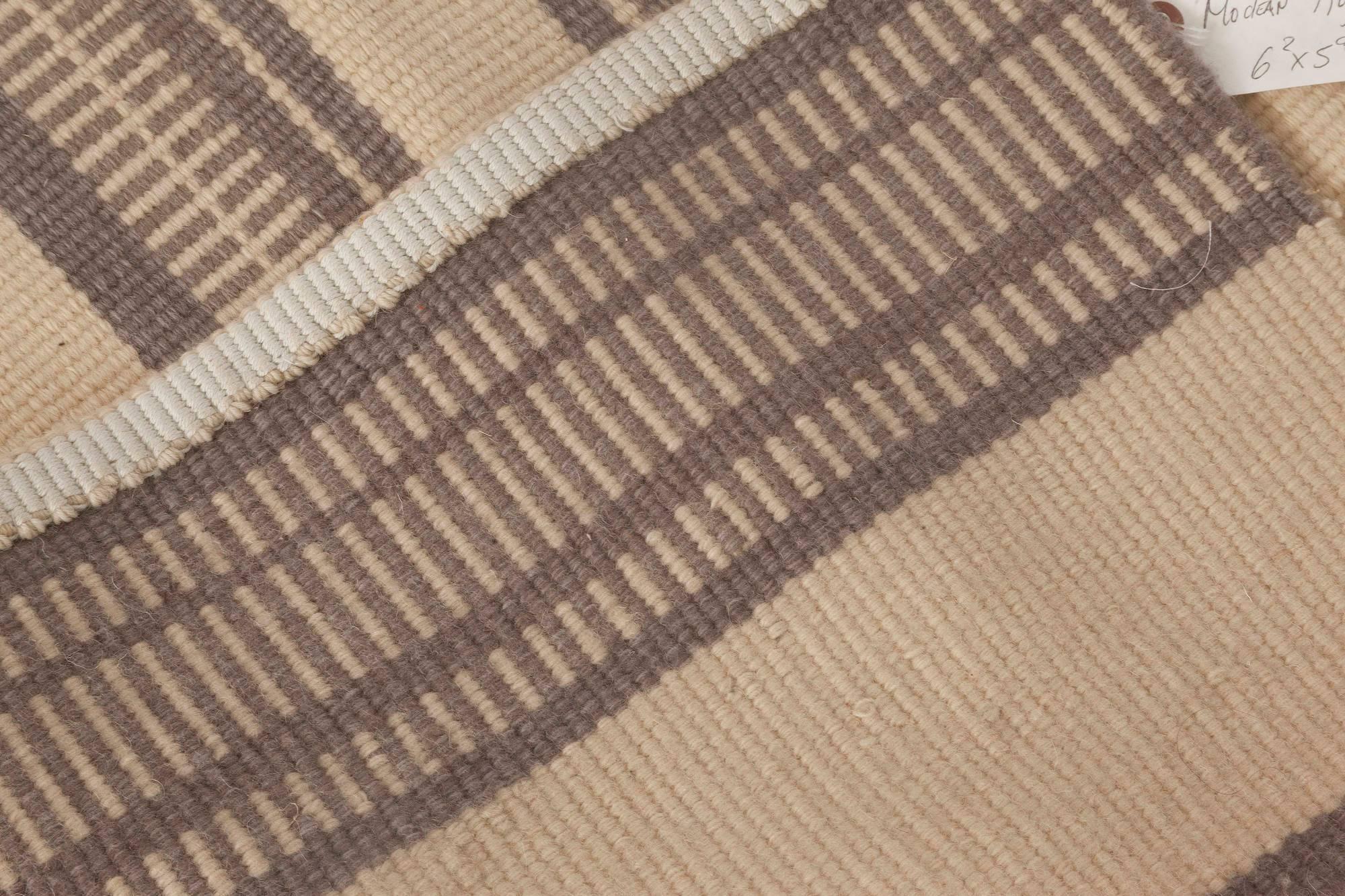 Modern Striped Flat-Weave Wool Rug by Doris Leslie Blau For Sale 1