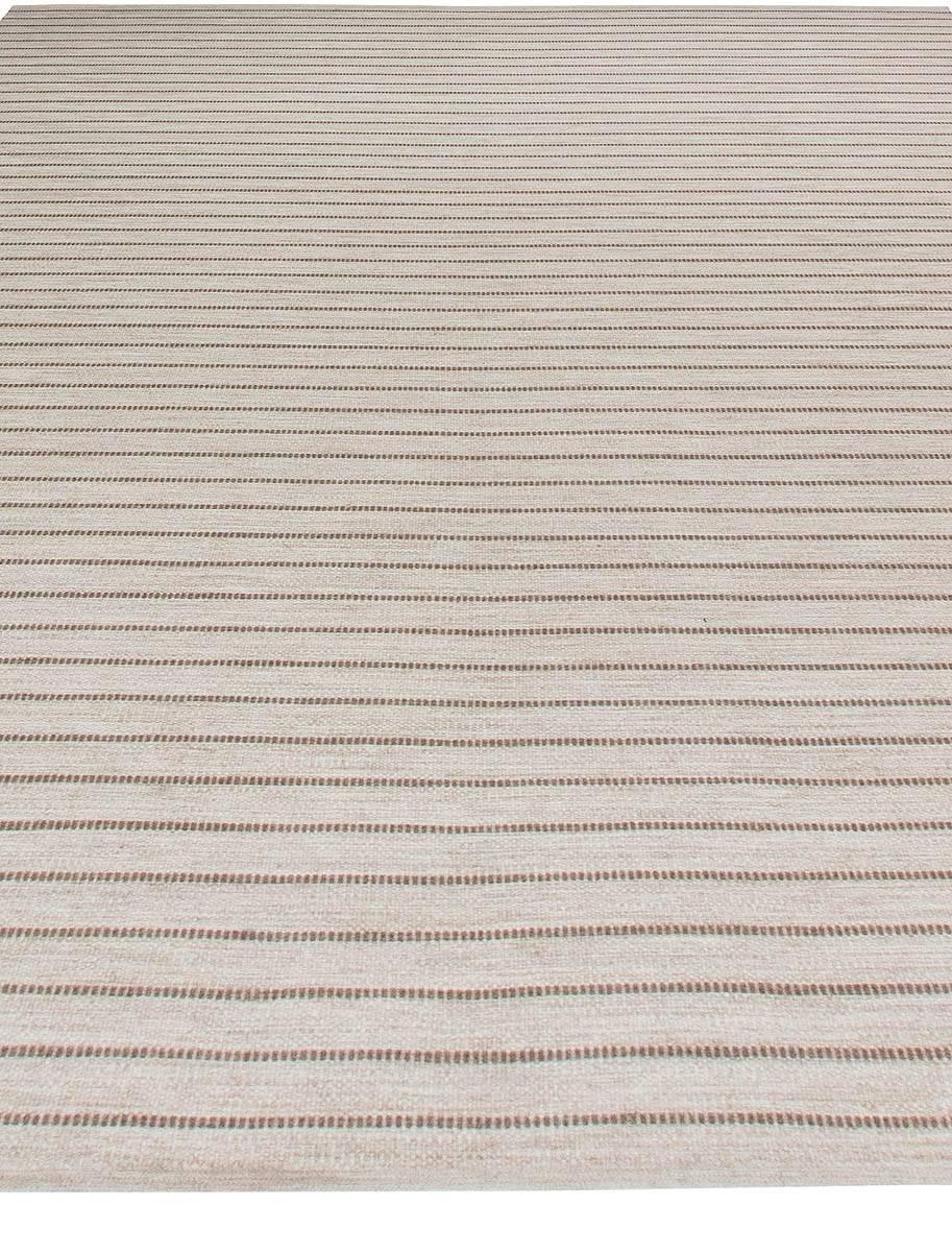 Modern Striped Flat-Weave Wool Rug by Doris Leslie Blau In New Condition For Sale In New York, NY