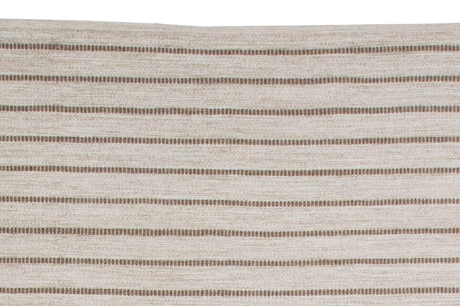 Contemporary Modern Striped Flat-Weave Wool Rug by Doris Leslie Blau For Sale