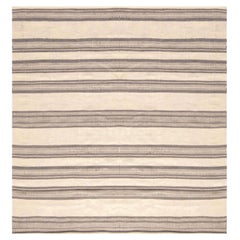 Modern Striped Flat-Weave Wool Rug by Doris Leslie Blau