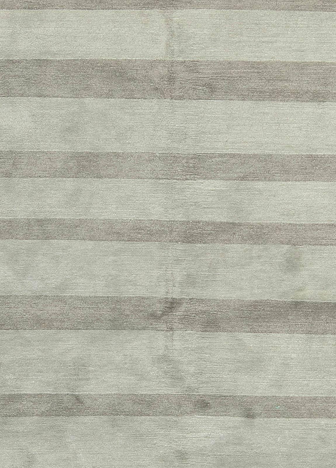Modern striped grey handmade wool and silk custom rug by Doris Leslie Blau
Size: 9'0