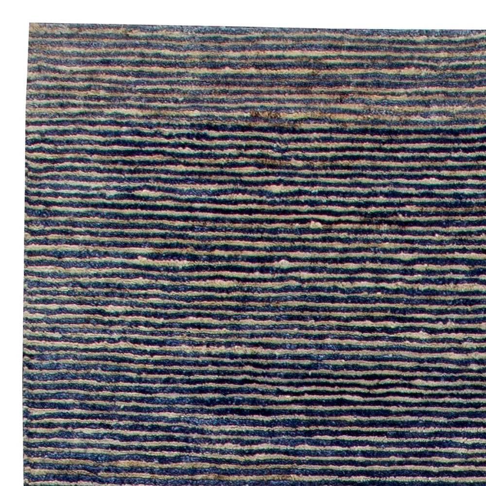Modern Striped Handmade Hemp and Silk Rug by Doris Leslie Blau In New Condition For Sale In New York, NY