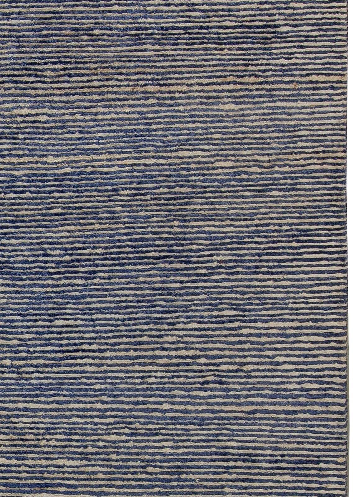 Alfombra moderna de rayas de cáñamo y seda hecha a mano por Doris Leslie Blau Siglo XXI y contemporáneo en venta